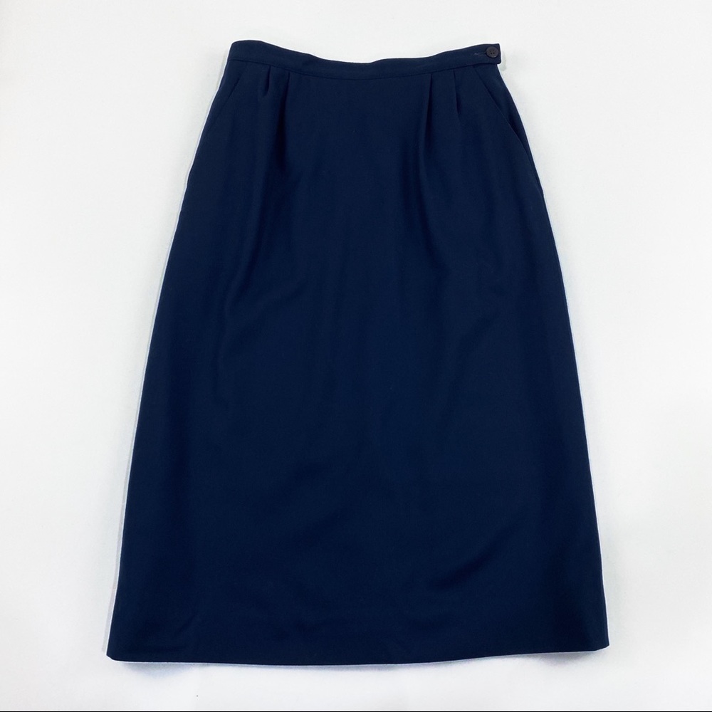 Vtg Pendleton navy blue wool skirt size 86 sm/med